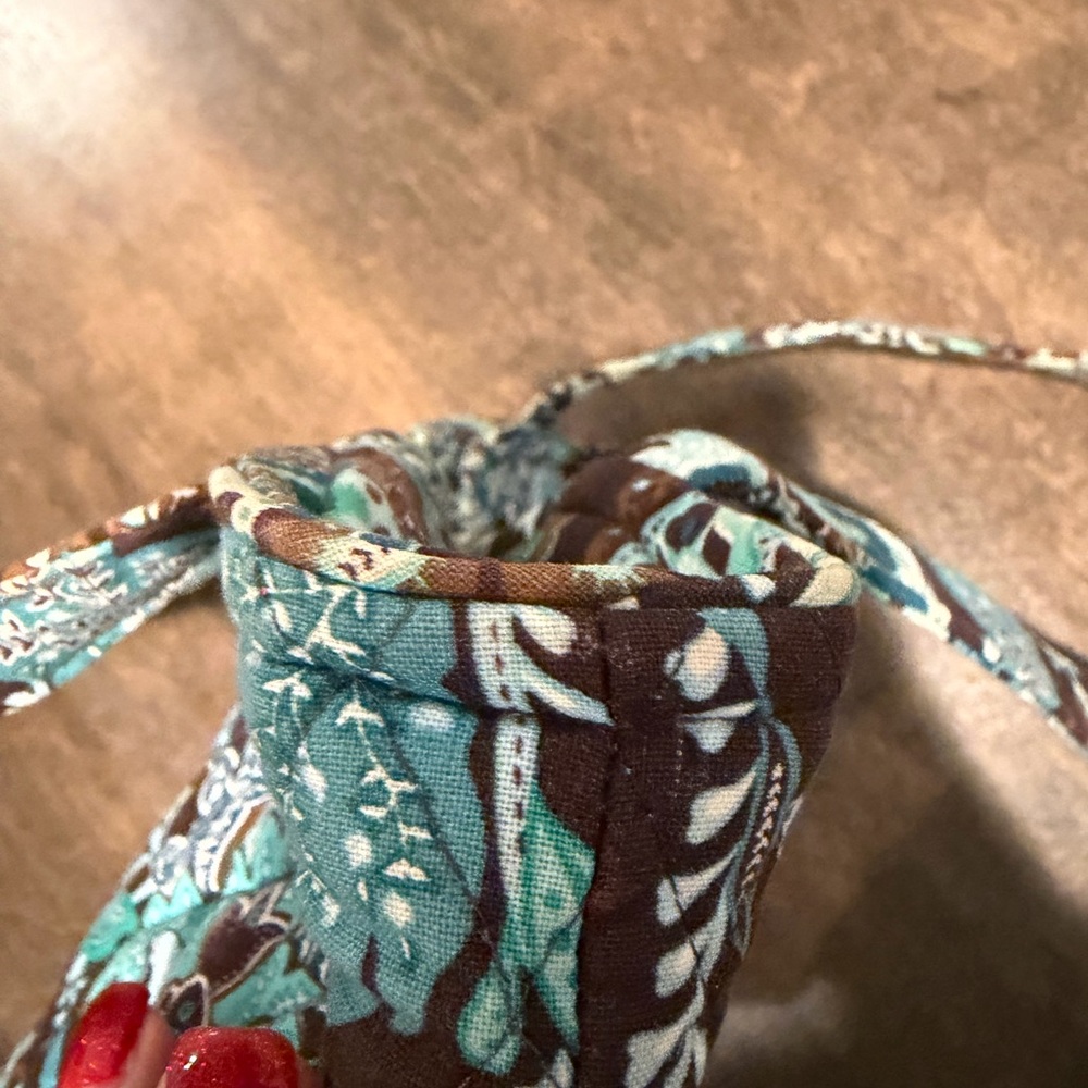 Vera Bradley Brown and Blue Floral Shoulder Bag - Picture 9 of 12